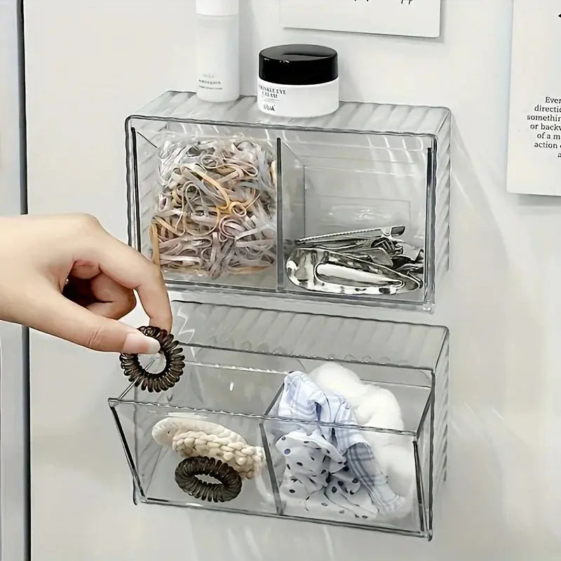 Cosmetic Storage Box, Bathroom Wall Cosmetic Storage Box, Wall-mounted Storage Box, Acrylic Swab Box,... - House Of Avana