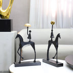 Creative Cast Iron Metal Horse Ornament Home Living Room Luxury Decorative Tv Cabinet Bar Tabletop... - House Of Avana