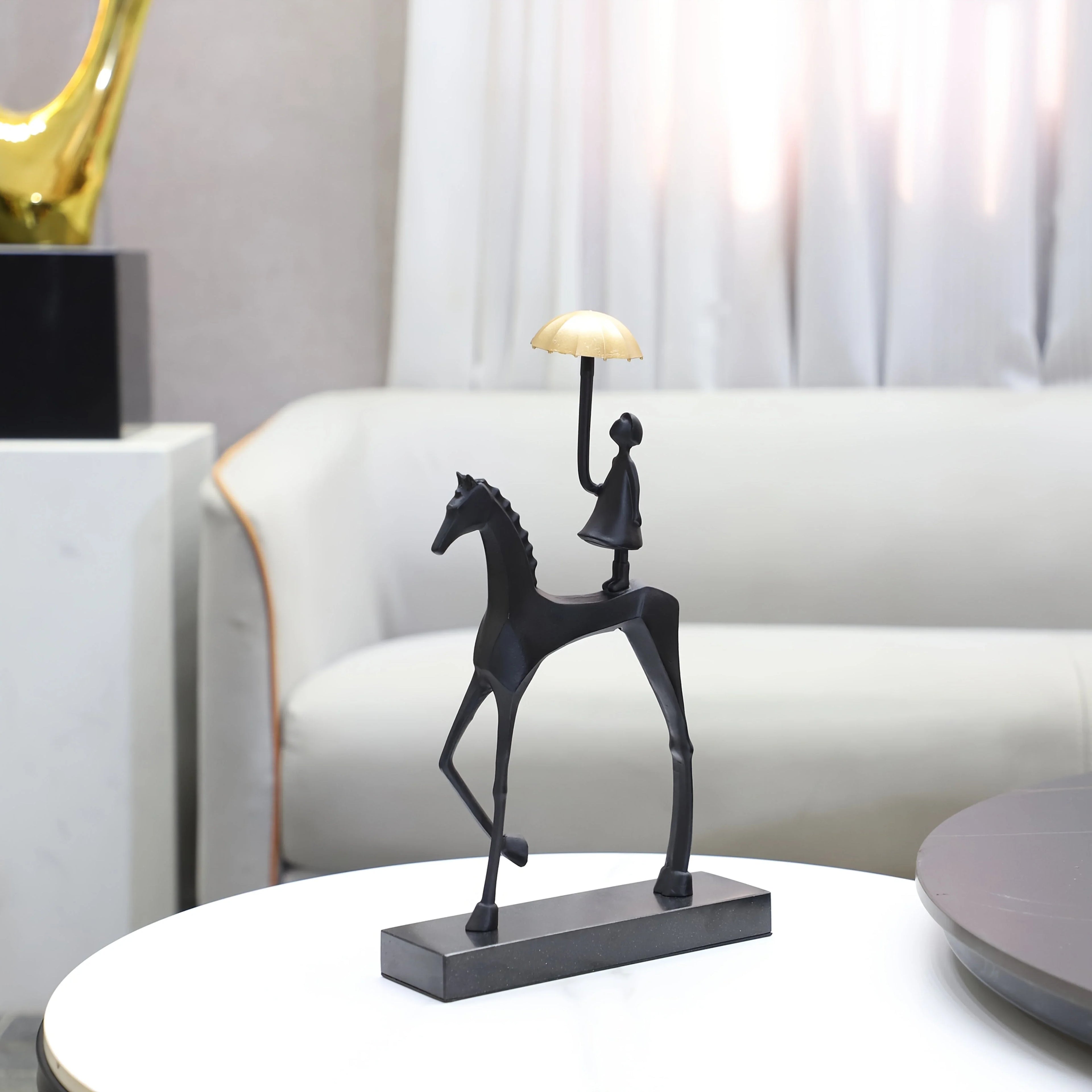 Creative Cast Iron Metal Horse Ornament Home Living Room Luxury Decorative Tv Cabinet Bar Tabletop... - House Of Avana