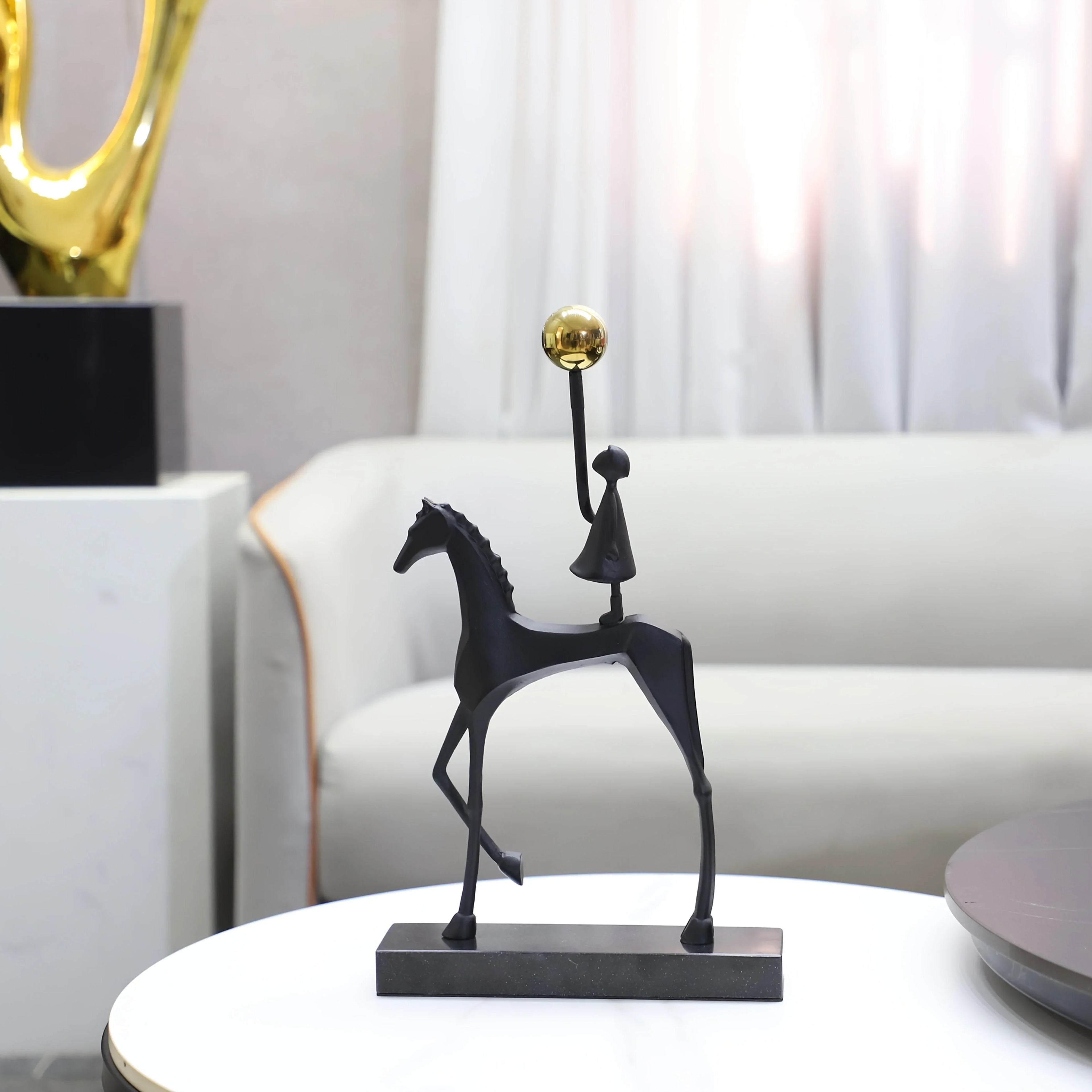 Creative Cast Iron Metal Horse Ornament Home Living Room Luxury Decorative Tv Cabinet Bar Tabletop... - House Of Avana