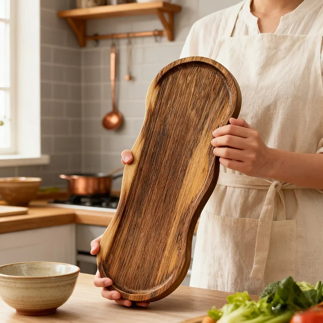 Creative Oval Wooden Tray, Dessert Plate - Perfect Blend of Home Decor and Practicality, Easy to Clean,... - House Of Avana