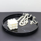 Elegant Black Circular Resin Tray - 27.43cm Hand-polished, Multi-purpose Vanity Organizer for Bathroom,... - House Of Avana
