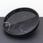 Elegant Black Circular Resin Tray - 27.43cm Hand-polished, Multi-purpose Vanity Organizer for Bathroom,... - House Of Avana