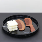 Elegant Black Circular Resin Tray - 27.43cm Hand-polished, Multi-purpose Vanity Organizer for Bathroom,... - House Of Avana