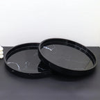 Elegant Black Circular Resin Tray - 27.43cm Hand-polished, Multi-purpose Vanity Organizer for Bathroom,... - House Of Avana