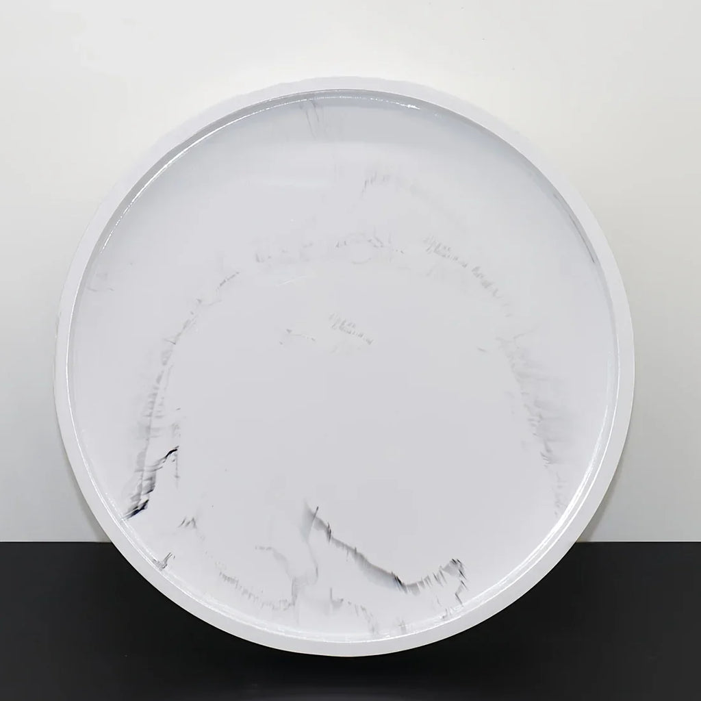 Elegant Black Circular Resin Tray - 27.43cm Hand-polished, Multi-purpose Vanity Organizer for Bathroom,... - House Of Avana
