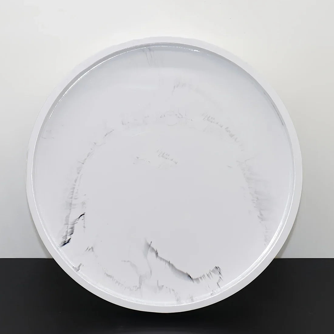 Elegant Black Circular Resin Tray - 27.43cm Hand-polished, Multi-purpose Vanity Organizer for Bathroom,... - House Of Avana
