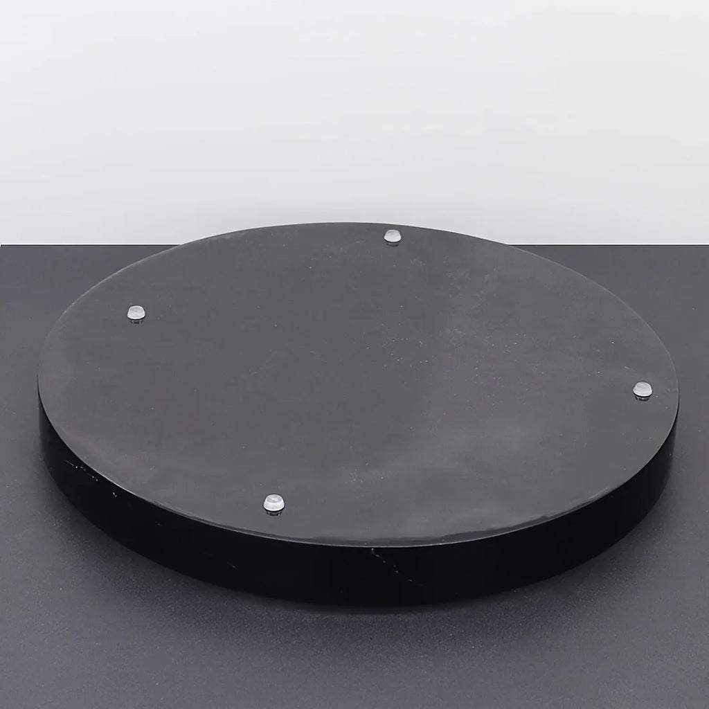 Elegant Black Circular Resin Tray - 27.43cm Hand-polished, Multi-purpose Vanity Organizer for Bathroom,... - House Of Avana