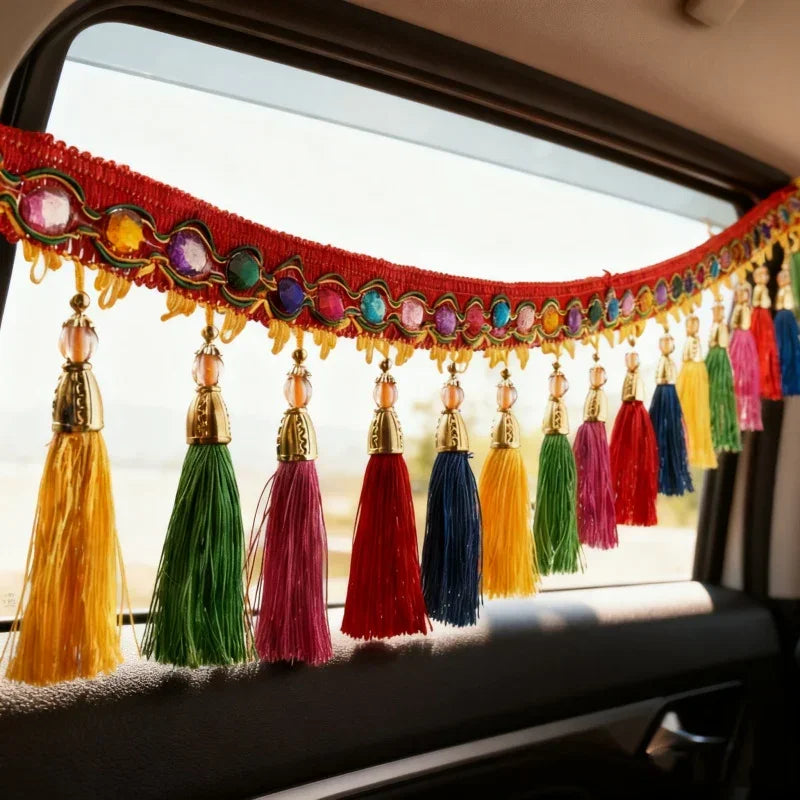 Elegant Lace Fringe Trim with Tassels - Durable Hanging Ribbon for Curtain, Sofa & Table Decor -... - House Of Avana