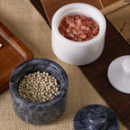 Elegant Marble Salt and Pepper Shaker with Lid - Premium Spice Storage Jar, Kitchen Organizer, Refined... - House Of Avana