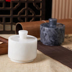 Elegant Marble Salt and Pepper Shaker with Lid - Premium Spice Storage Jar, Kitchen Organizer, Refined... - House Of Avana