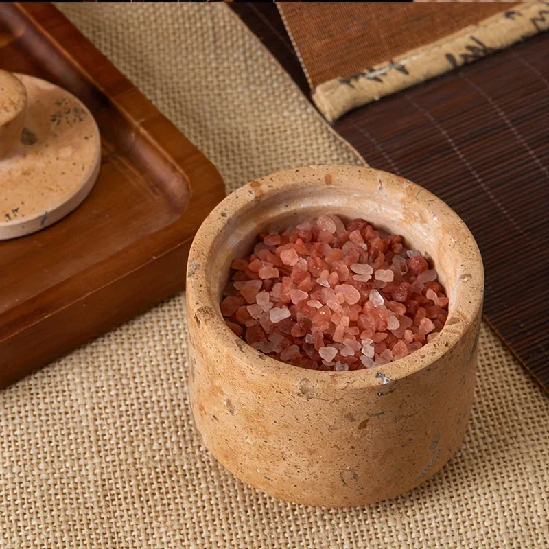 Elegant Marble Salt and Pepper Shaker with Lid - Premium Spice Storage Jar, Kitchen Organizer, Refined... - House Of Avana
