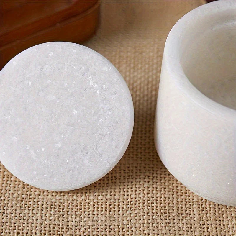 Elegant Marble Salt and Pepper Shaker with Lid - Premium Spice Storage Jar, Kitchen Organizer, Refined... - House Of Avana