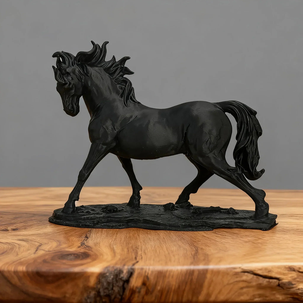 Elegant Walking Horse Statue | Abstract Resin Decor for Living Room, Office Desk, and Wine Cabinet -... - House Of Avana