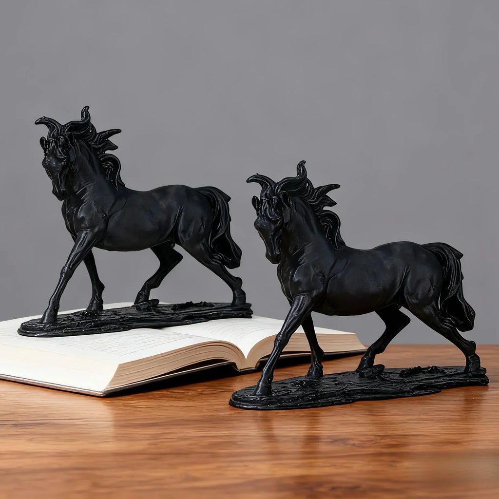 Elegant Walking Horse Statue | Abstract Resin Decor for Living Room, Office Desk, and Wine Cabinet -... - House Of Avana