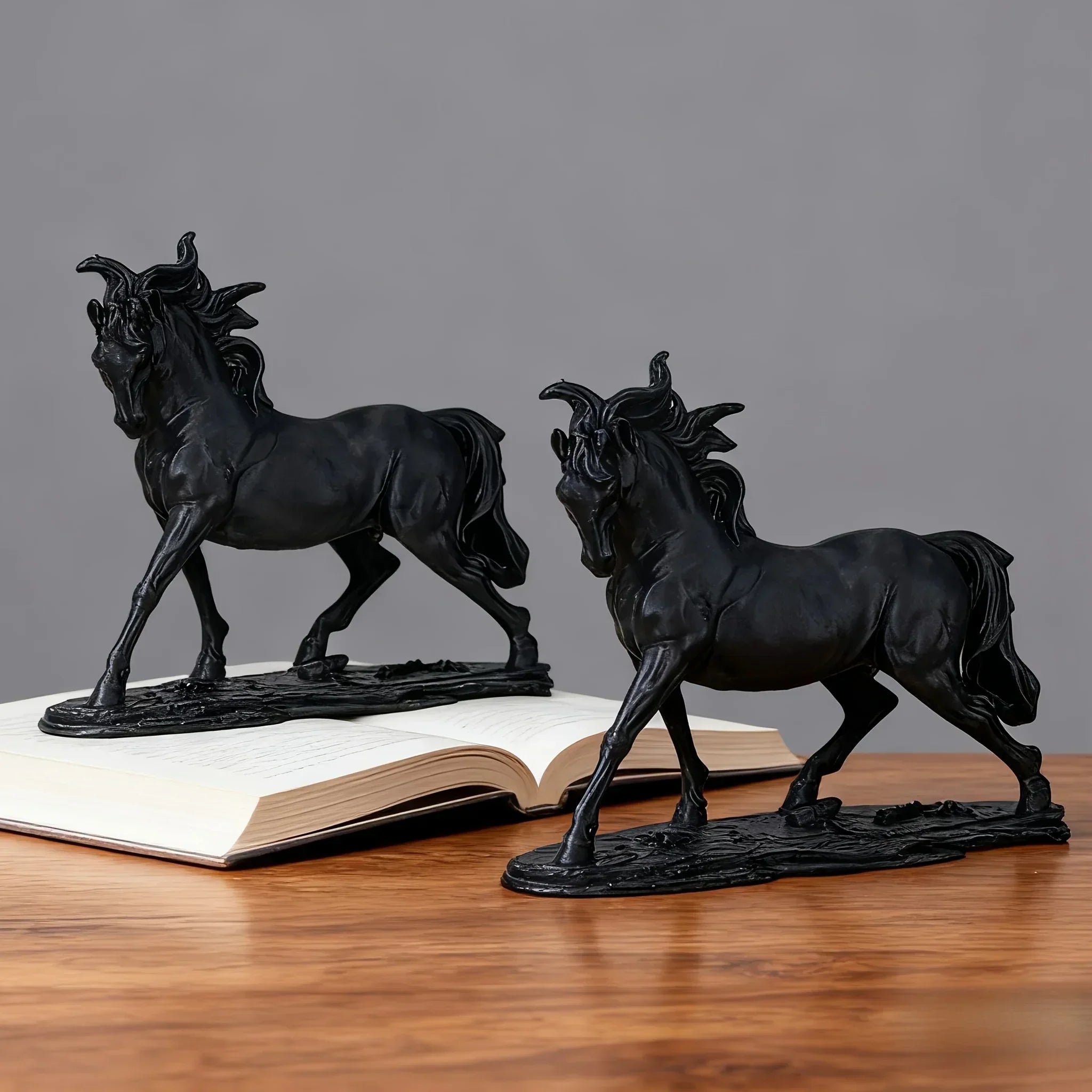 Elegant Walking Horse Statue | Abstract Resin Decor for Living Room, Office Desk, and Wine Cabinet -... - House Of Avana