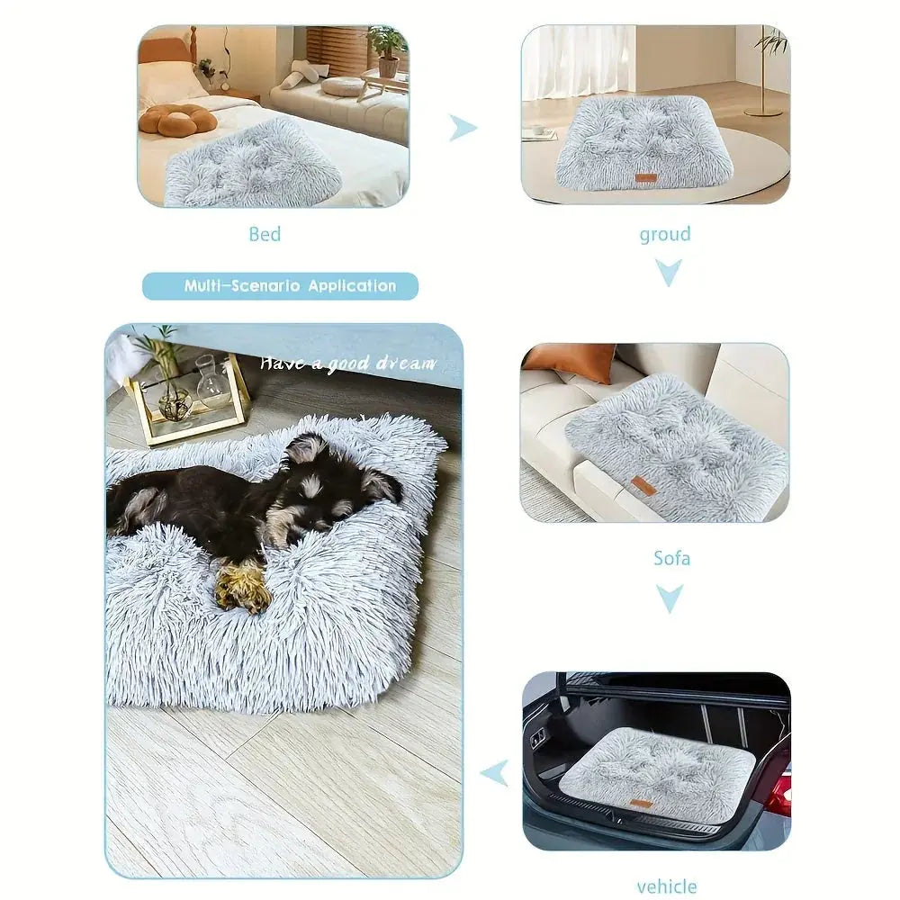 Extra Large Fleece Lined Dog Bed & Cat Mat - Thickened Comfortable Warm Polyester, Easy to Remove &... - House Of Avana [[SKU:HOA-SCU-476]]