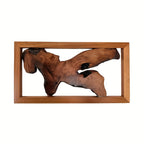 1pc Handcrafted Wood Wall Art - Unique Irregular Shape, Natural Wood Finish, Large Square Frame, Perfect for Living Room, Bedroom, Kitchen, Office Decor - No Electricity Needed, Featherless, Classroom Decor | Natural Wood Art House Of Avana