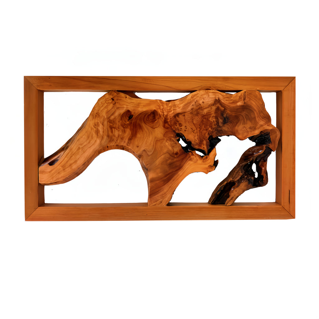 1pc Handcrafted Wood Wall Art - Unique Irregular Shape, Natural Wood Finish, Large Square Frame, Perfect for Living Room, Bedroom, Kitchen, Office Decor - No Electricity Needed, Featherless, Classroom Decor | Natural Wood Art House Of Avana