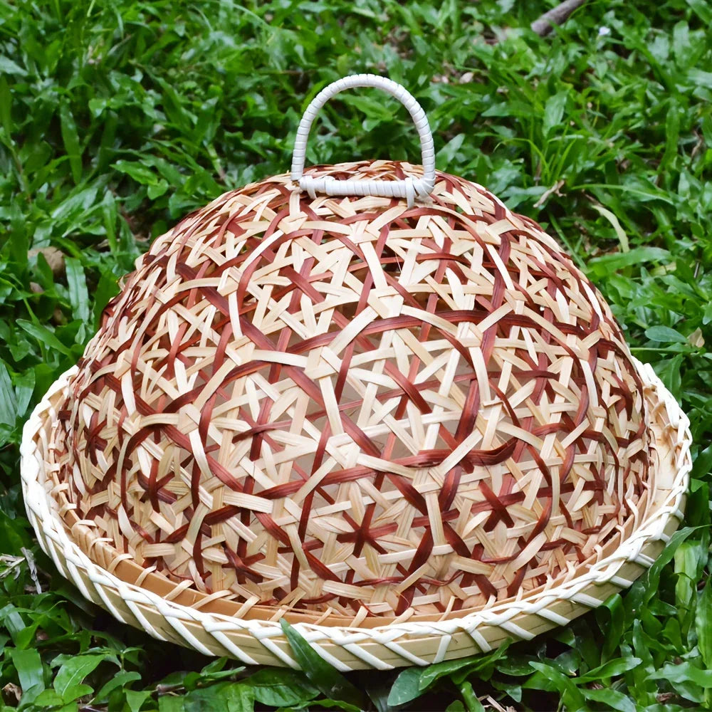 Handmade Bamboo Dining Cover, Hollow Woven Storage Basket, Household Kitchen Table Cover, Multi-layer... - House Of Avana
