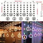 1pc LED Window Curtain Lights with Snowflake, 8 Modes USB Operated Christmas Fairy Lights, 3m/9.8ft LED Hanging Ring Lights with Ornament, Backdrop Light for Bedroom Wedding Party Wall,  Snowflake Lights, Multimode Lights, Ho House Of Avana