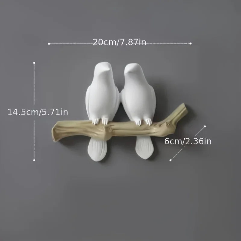 Nordic Bird Design Wall Hook - Stylish Resin Key & Coat Organizer for Entryway, Decorative White Birds... - House Of Avana