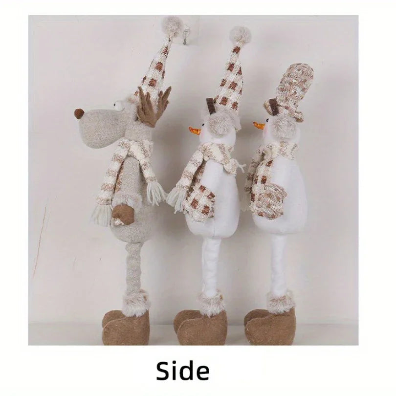 Or S Luge Christmas Snowman & Reindeer Figurines - Stretchable Winter Scene Decor with Expressive Eyes,... - House Of Avana