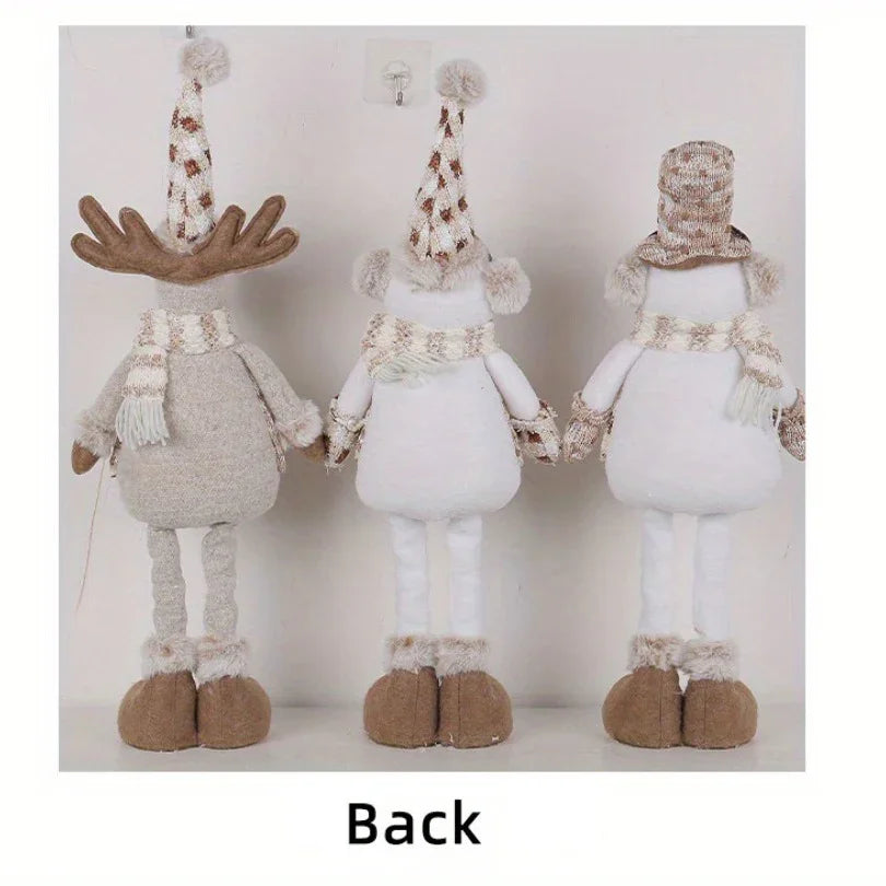 Or S Luge Christmas Snowman & Reindeer Figurines - Stretchable Winter Scene Decor with Expressive Eyes,... - House Of Avana