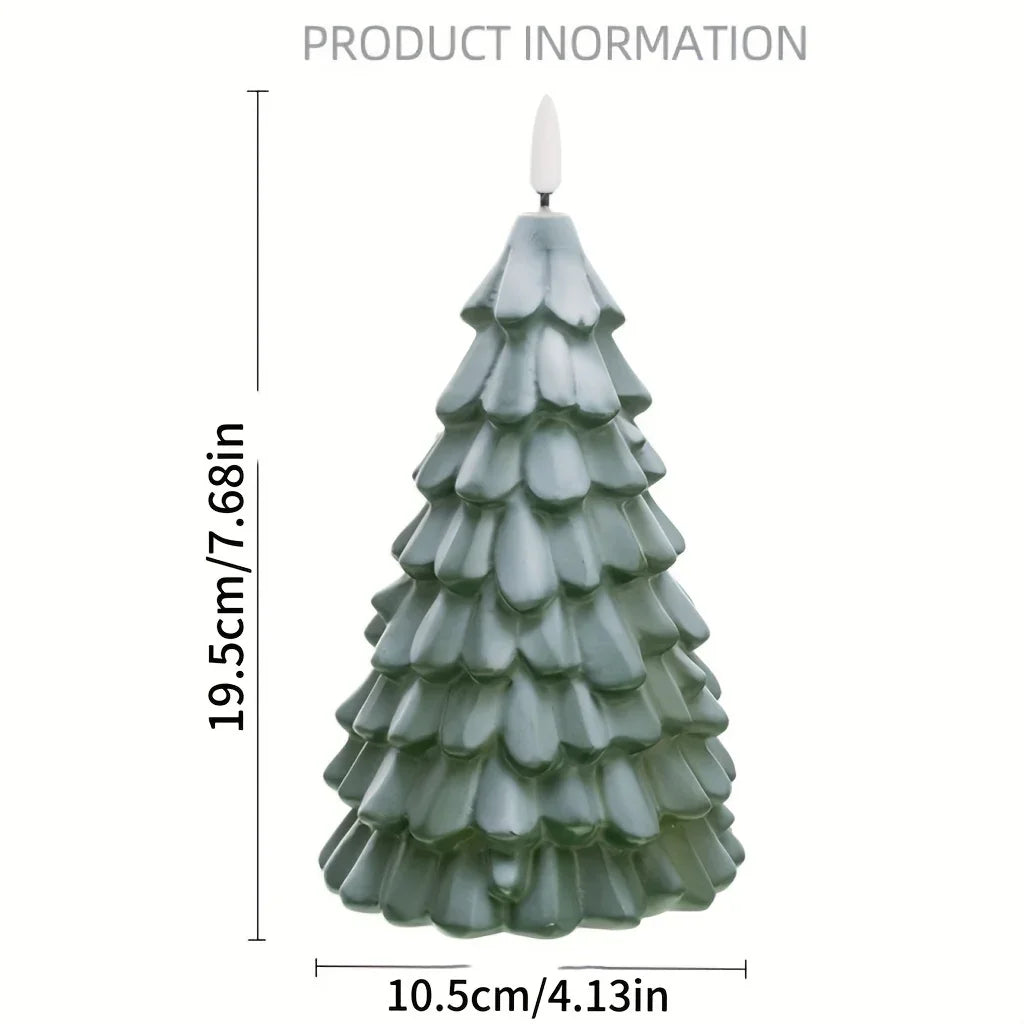 1pc PHFRQ Christmas Tree Candle Light - Battery-Powered (No Batteries Included), Glittery Plastic Tree with Switch Control, Round Base for Home, Bedroom, Party Decorations, Christmas Decorations, Holiday Decoration, Festive L House Of Avana