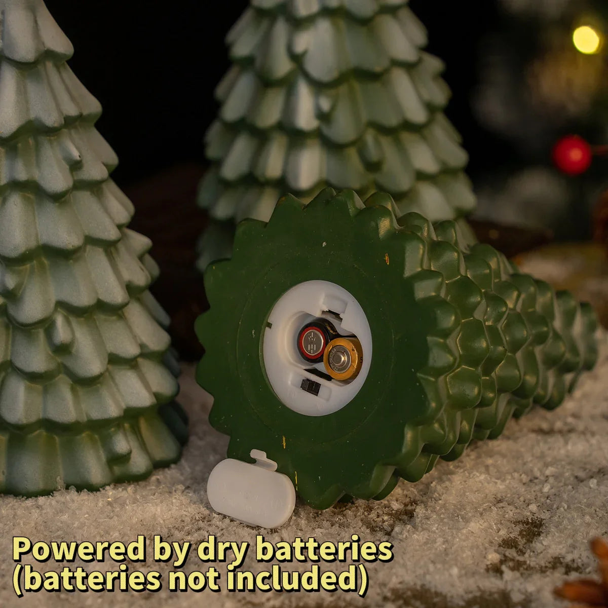 1pc PHFRQ Christmas Tree Candle Light - Battery-Powered (No Batteries Included), Glittery Plastic Tree with Switch Control, Round Base for Home, Bedroom, Party Decorations, Christmas Decorations, Holiday Decoration, Festive L House Of Avana