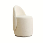 , Round Dressing Stool, Curved Backrest, Comfortable and Soft, Modern Bedroom Dressing Chair, Suitable... - House Of Avana