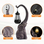 Solar Elephant Statue, Outdoor Garden Resin Crafts for Elephant Statues, Art Decorations with Solar Led... - House Of Avana [[SKU:HOA-GDN-012]]