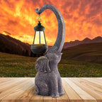 Solar Elephant Statue, Outdoor Garden Resin Crafts for Elephant Statues, Art Decorations with Solar Led... - House Of Avana [[SKU:HOA-GDN-012]]