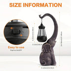 Solar Elephant Statue, Outdoor Garden Resin Crafts for Elephant Statues, Art Decorations with Solar Led... - House Of Avana [[SKU:HOA-GDN-012]]
