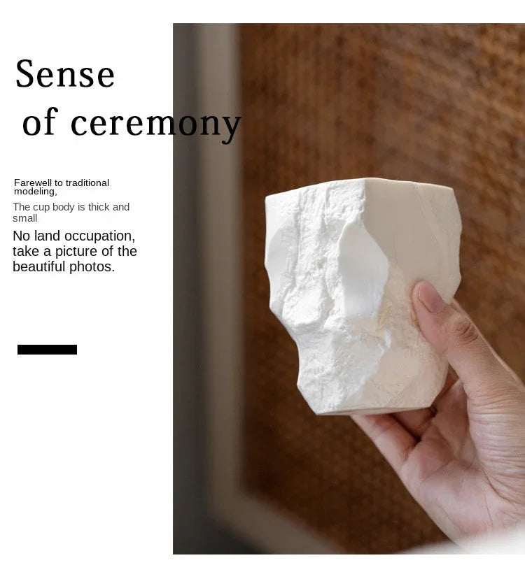 Wabi-sabi Wind Toothbrush Cup Creative Easter Stone Shape Ceramic Wash Cup Toothbrush Cup Nordic Ins... - House Of Avana [[SKU:HOA-BAT-406]]