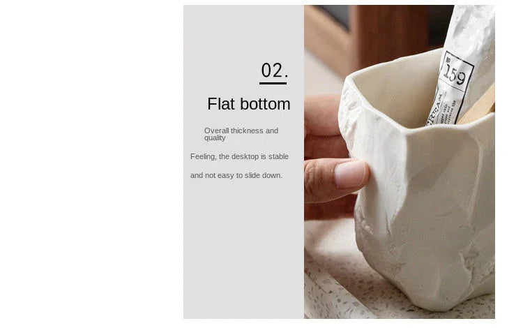Wabi-sabi Wind Toothbrush Cup Creative Easter Stone Shape Ceramic Wash Cup Toothbrush Cup Nordic Ins... - House Of Avana [[SKU:HOA-BAT-406]]