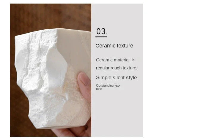 Wabi-sabi Wind Toothbrush Cup Creative Easter Stone Shape Ceramic Wash Cup Toothbrush Cup Nordic Ins... - House Of Avana [[SKU:HOA-BAT-406]]
