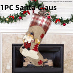 /s Classic Christmas Stocking Set, Polyester Hanging Holiday Decor with Santa, Snowman, Reindeer,... - House Of Avana