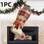 /s Classic Christmas Stocking Set, Polyester Hanging Holiday Decor with Santa, Snowman, Reindeer,... - House Of Avana
