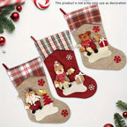 /s Classic Christmas Stocking Set, Polyester Hanging Holiday Decor with Santa, Snowman, Reindeer,... - House Of Avana [[SKU:HOA-SCU-214]]