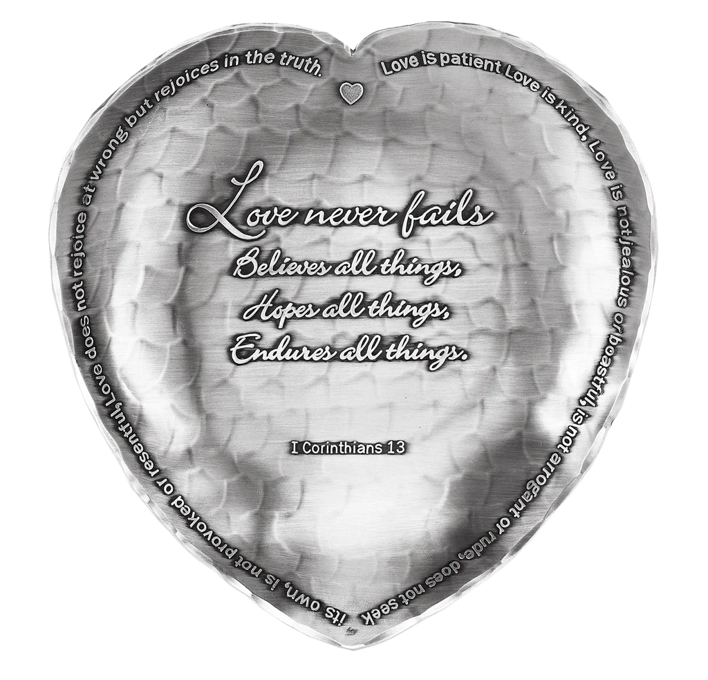 1st Corinthians Heart Dish, front view - House Of Avana