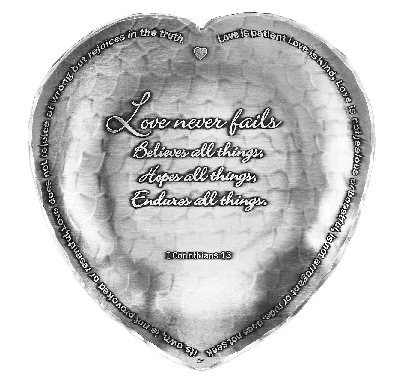 1st Corinthians Heart Dish, front view - House Of Avana