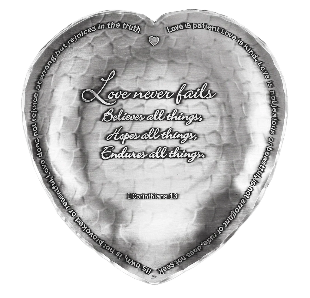 1st Corinthians Heart Dish, front view - House Of Avana