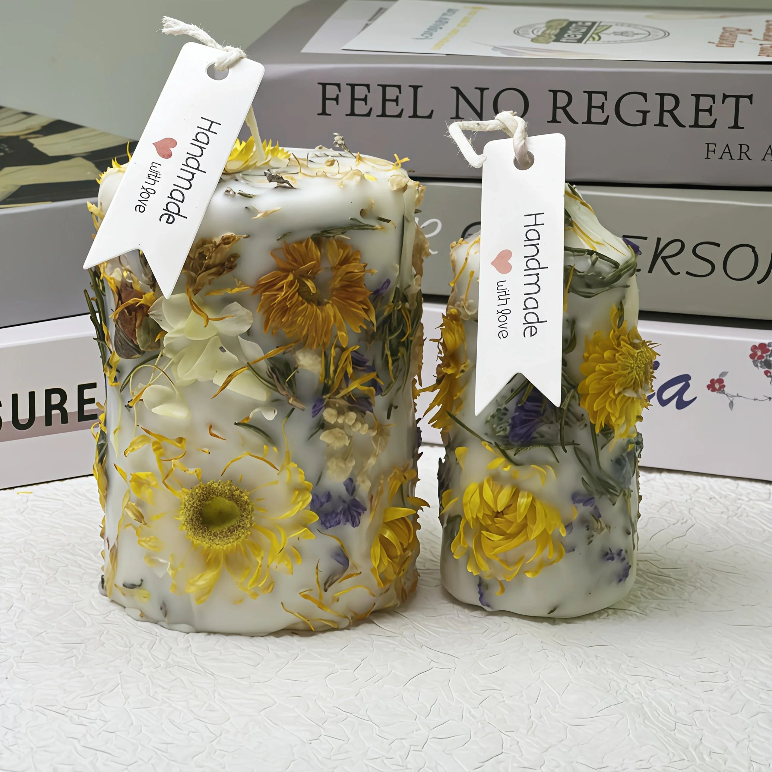 Floraeva 2-Pack Large 18oz (516hr burn time) Handmade Soy Wax Candles - Natural Floral, Long-Lasting Burn Time for Yoga, Meditation, Sleep Aid, Wedding & Home Decor - in Elegant Floral design - Perfect Holiday, Birthday, Hous House Of Avana