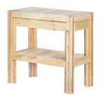 2 Tier Adjustable Cedar Wood Garden Storage Shelves - Made In USA