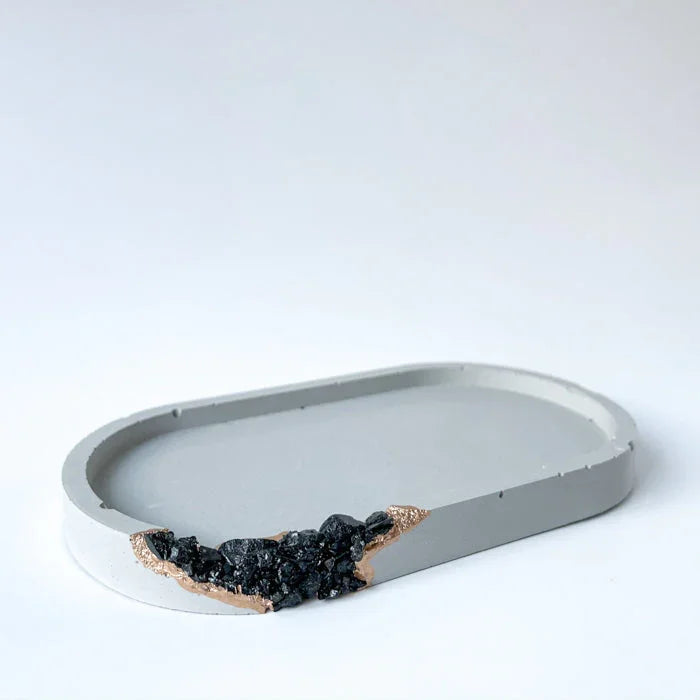 BLACK TOURMALINE VANITY TRAY AURA 8 HOME