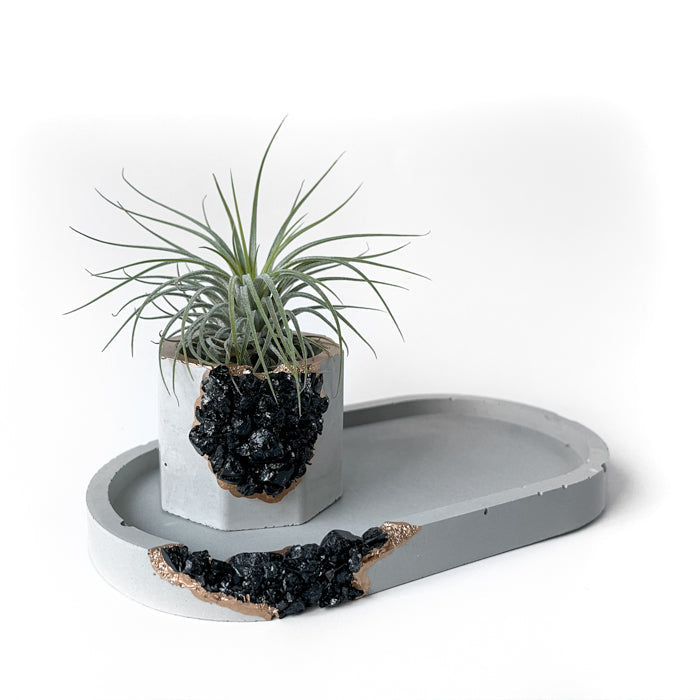 BLACK TOURMALINE VANITY TRAY AURA 8 HOME