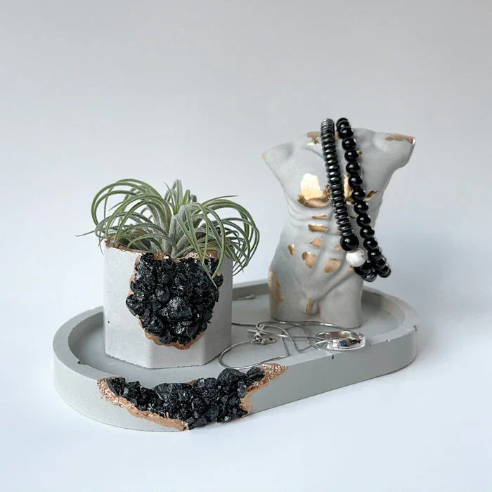 BLACK TOURMALINE VANITY TRAY AURA 8 HOME