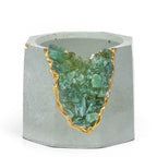 GREEN APATITE GEODE PLANTER AURA 8 HOME