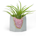 ROSE QUARTZ GEODE PLANTER AURA 8 HOME